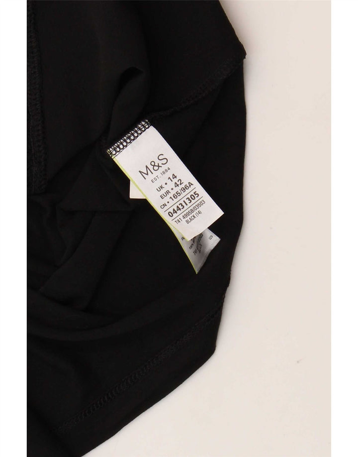 Marks & Spencer Damen Blusenoberteil UK 14 Large Schwarze Viskose