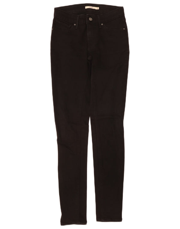 LEVI'S Damen 711 Skinny Jeans W26 L30 Schwarze Baumwolle