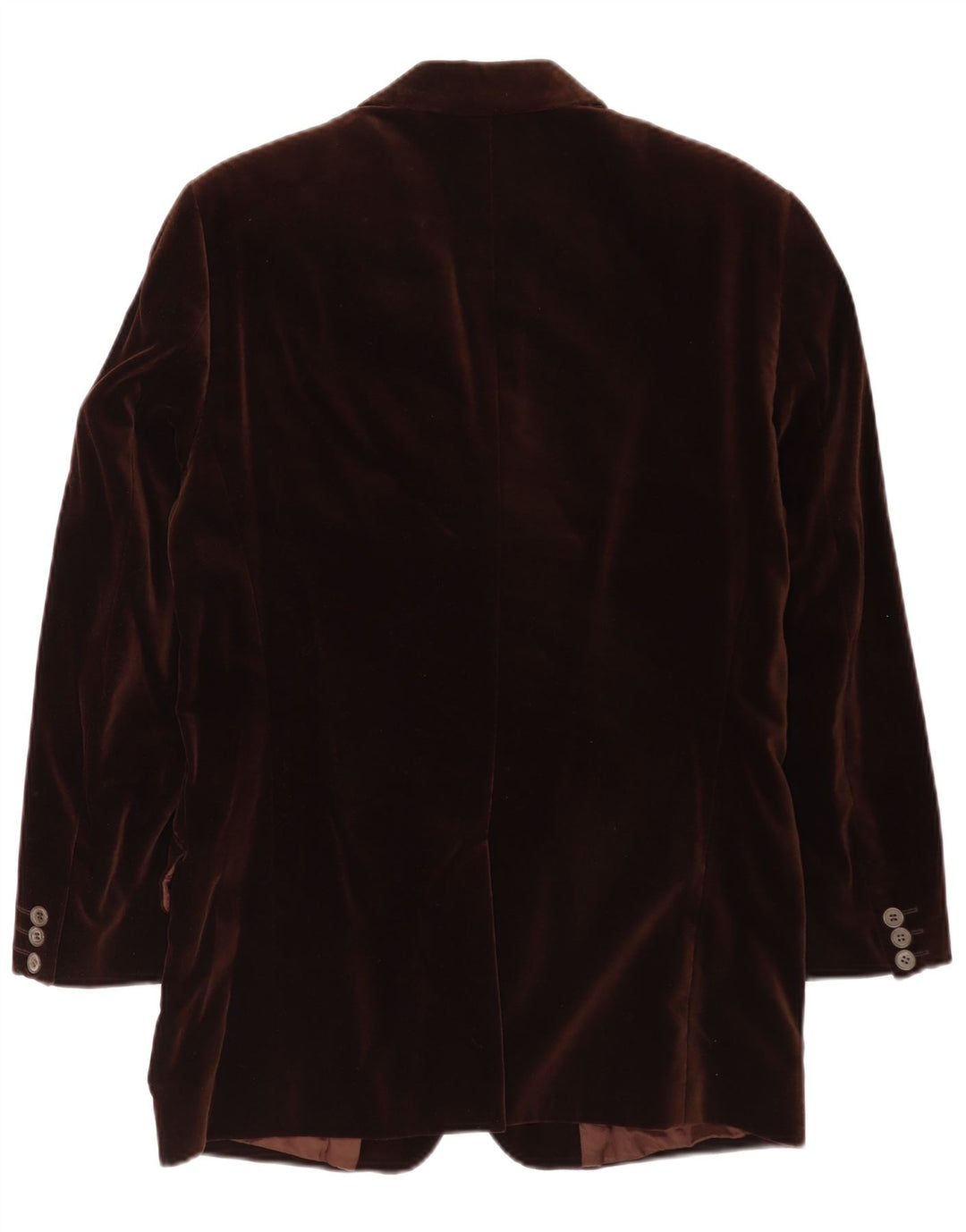 Vintage Herren-Blazer aus Samt mit 3 Knöpfen, IT 46, kleiner brauner Baumwoll-Klassiker