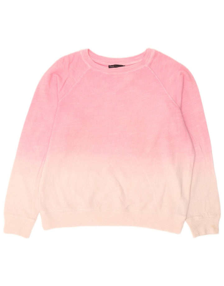 Marks & Spencer Damen-Sweatshirt-Pullover, Gr. 14, groß, rosa, Farbblock