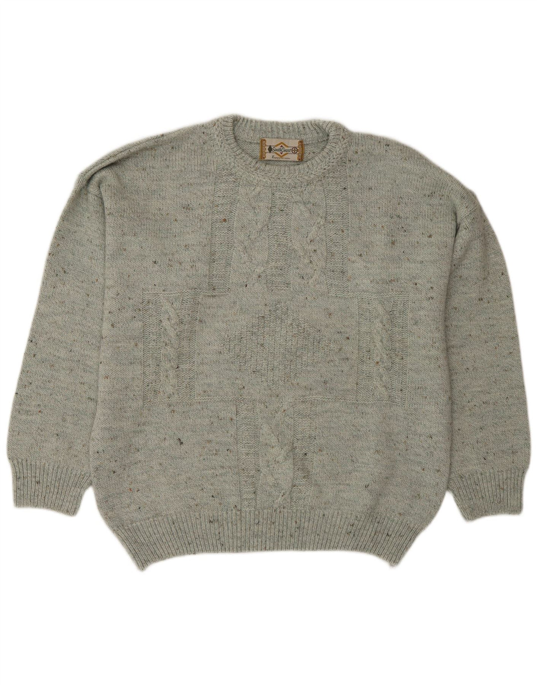 South Coast Herren-Pullover mit Rundhalsausschnitt, Größe 52, groß, grau meliert