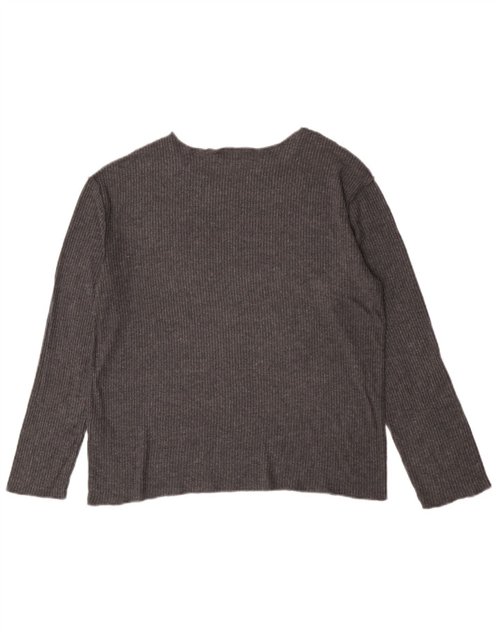 Zara Damen Top Langarm UK 10 Small Grau