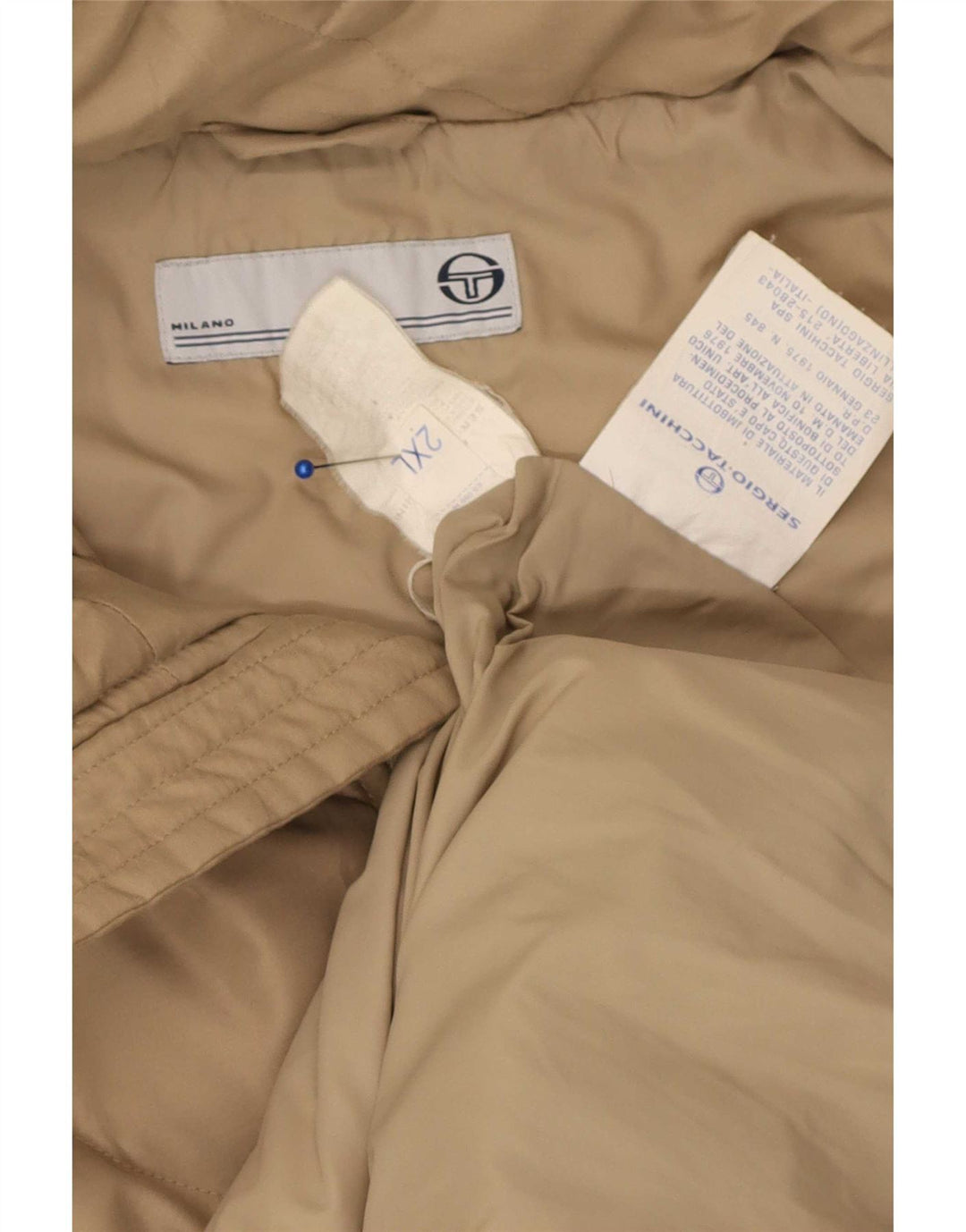 Sergio Tacchini Herren Steppjacke mit Kapuze UK 44 2XL Beige Polyester