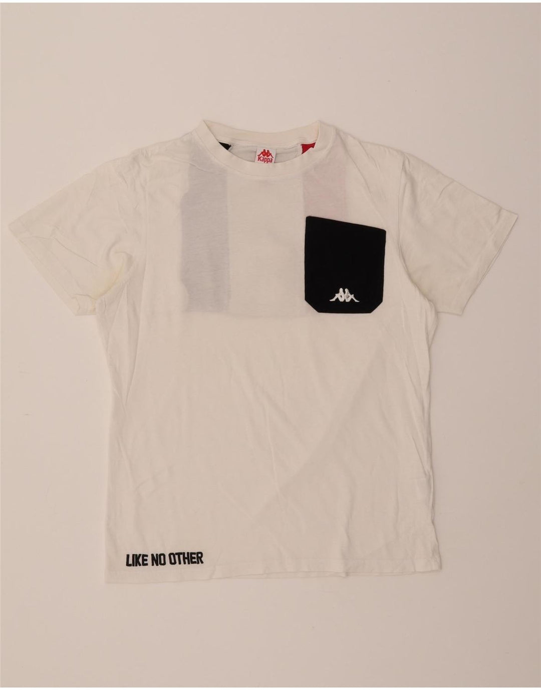 KAPPA Mens Graphic T-Shirt Top Medium White Colourblock Cotton Vintage Kappa and Second-Hand Kappa from Messina Hembry 
