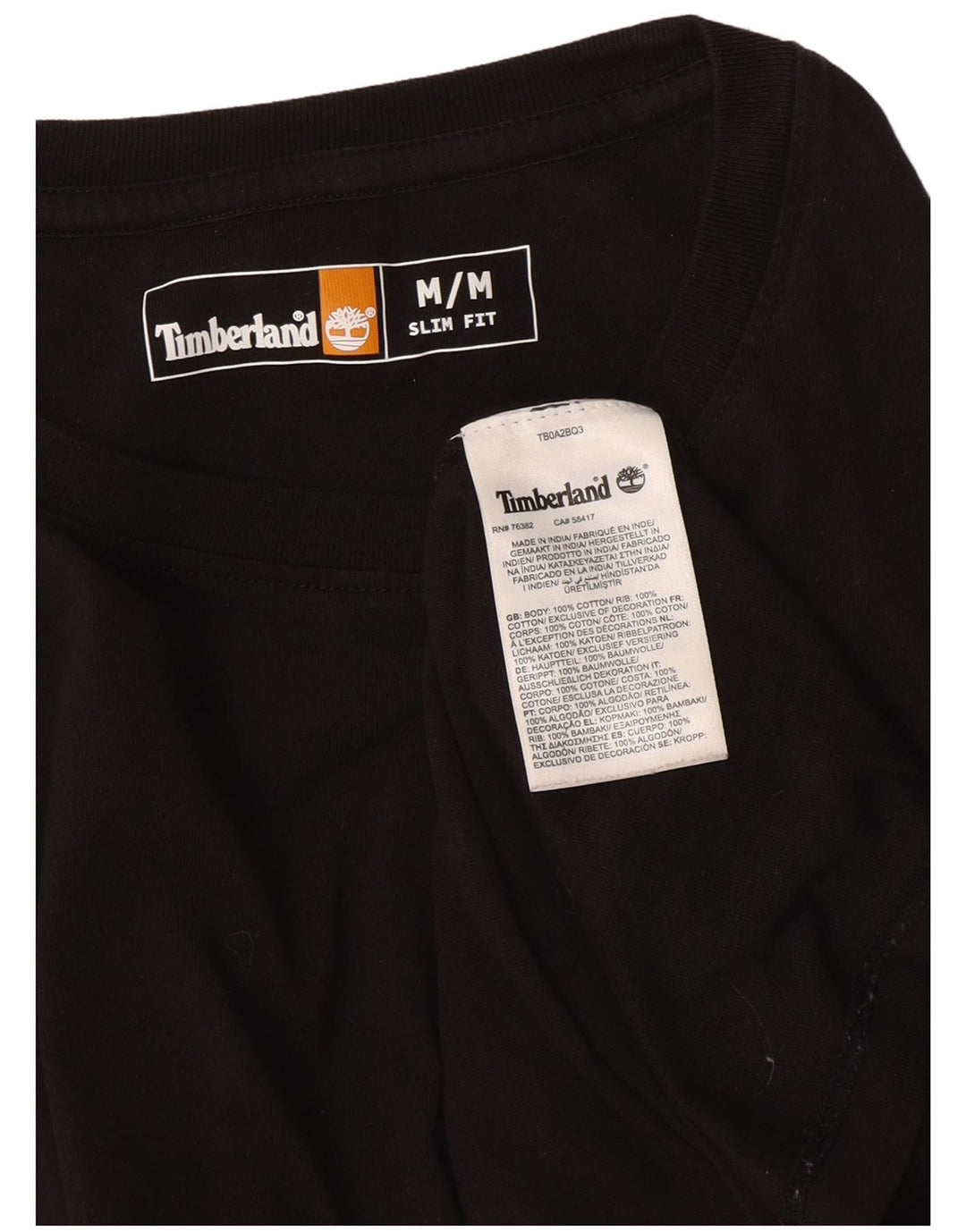 Timberland Herren Slim Fit Top Langarm Mittelschwarz Baumwolle
