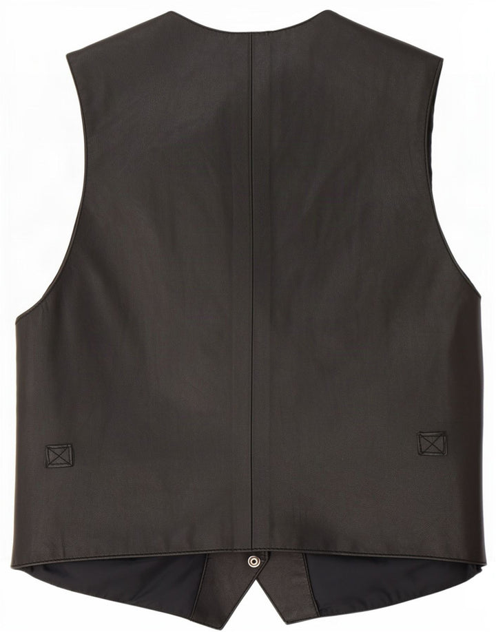 Vintage Herren Lederweste Groß Schwarz