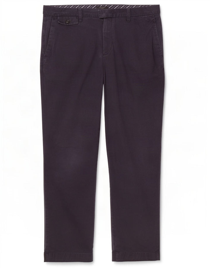 Gerade Anzughose für Herren von Ted Baker, W36, L30, marineblaue Baumwolle