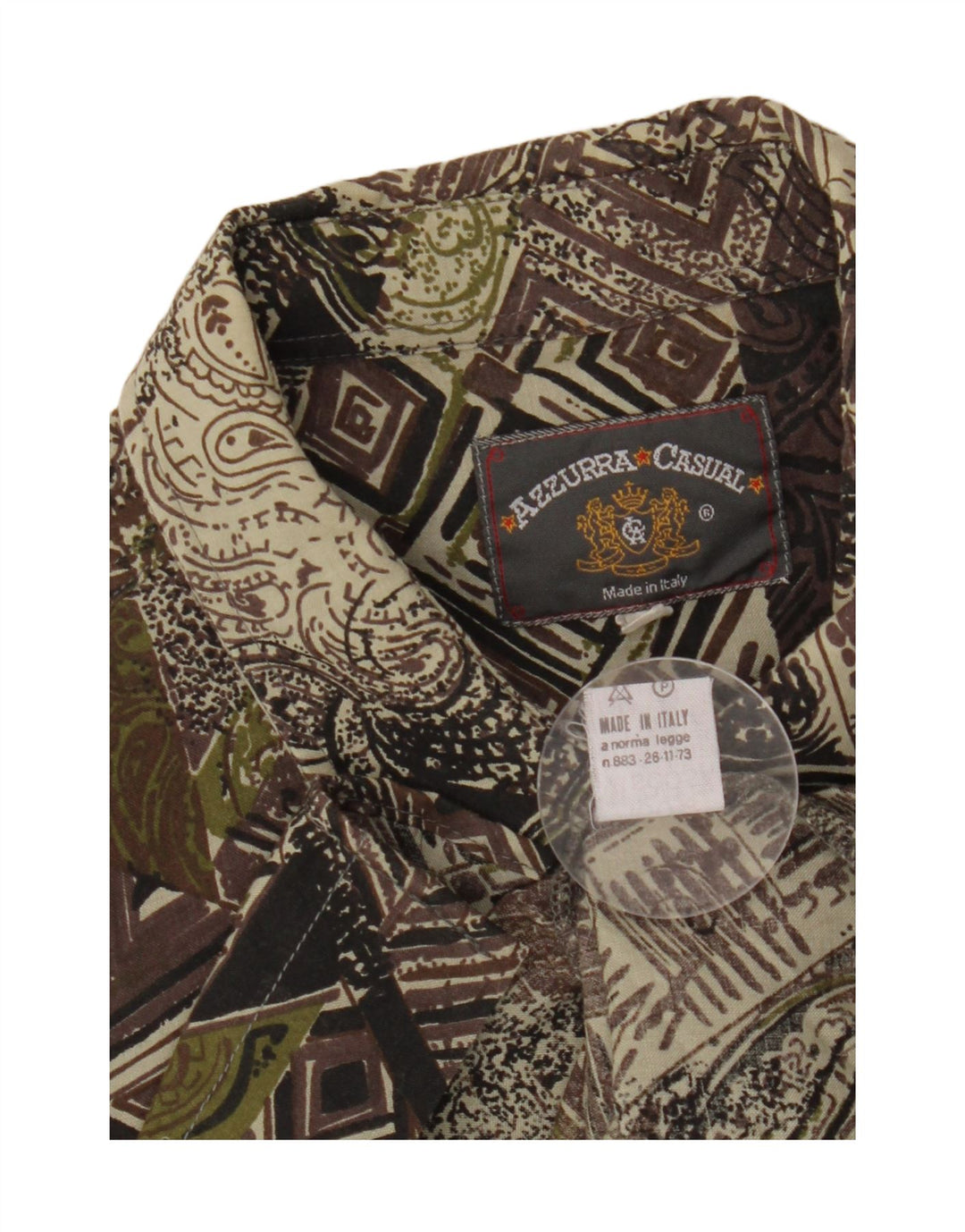 Azzurra Herren-Hemd mit abstraktem Muster, groß, grüne Viskose