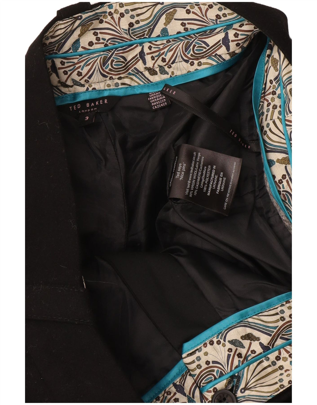Ted Baker Freizeitshorts für Damen, Größe 3, Mittel, W34, Schwarz, Polyester