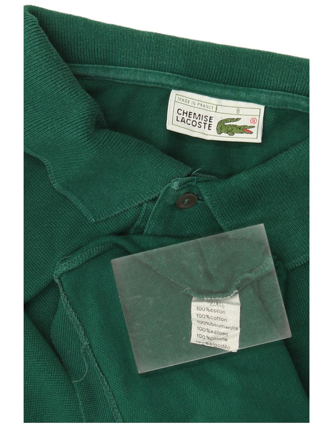LACOSTE Herren-Langarm-Poloshirt, Größe 8 3XL, grüne Baumwolle