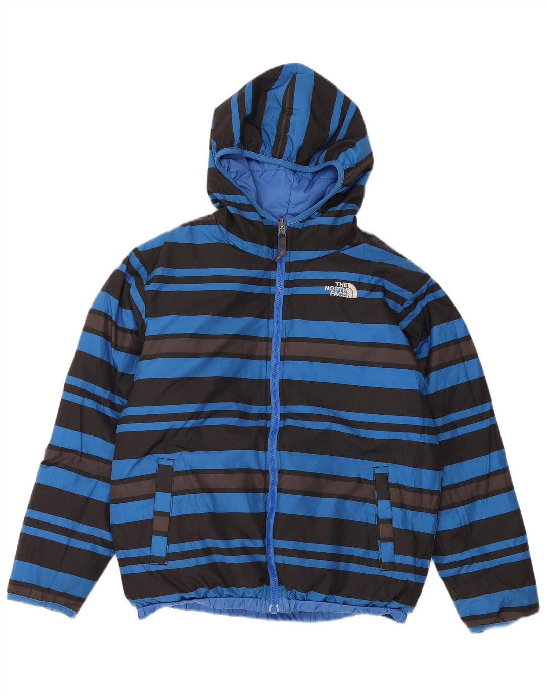 The North Face Wendbare wattierte Jacke mit Kapuze für Jungen, 12–13 Jahre, Größe L, Blau