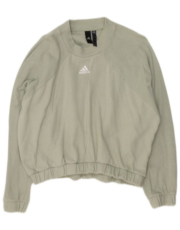 Adidas Damen Übergroßer Sweatshirtpullover UK 16/18 Große grüne Baumwolle