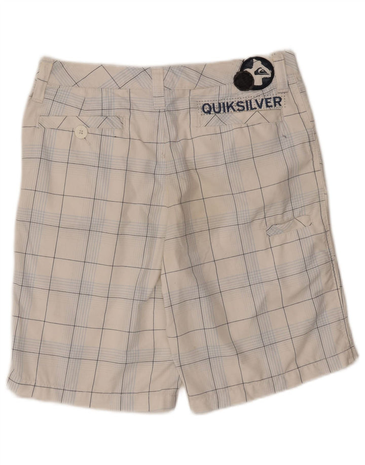 QUIKSILVER Herren Graphic Casual Shorts W30 Mittelweiß kariertes Polyester