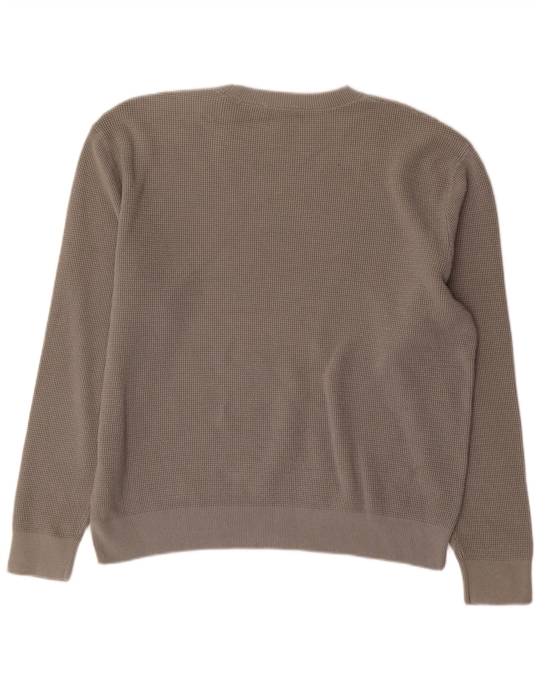 Cos Herren-Pullover mit Rundhalsausschnitt, groß, graue Baumwolle