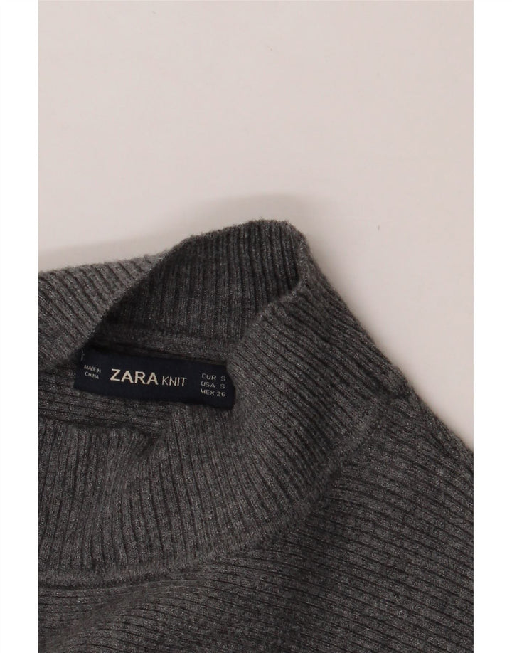 ZARA Womens Oversized Batwing Turtle Neck Jumper Sweater UK 10 Small Grey Vintage Zara and Second-Hand Zara from Messina Hembry 