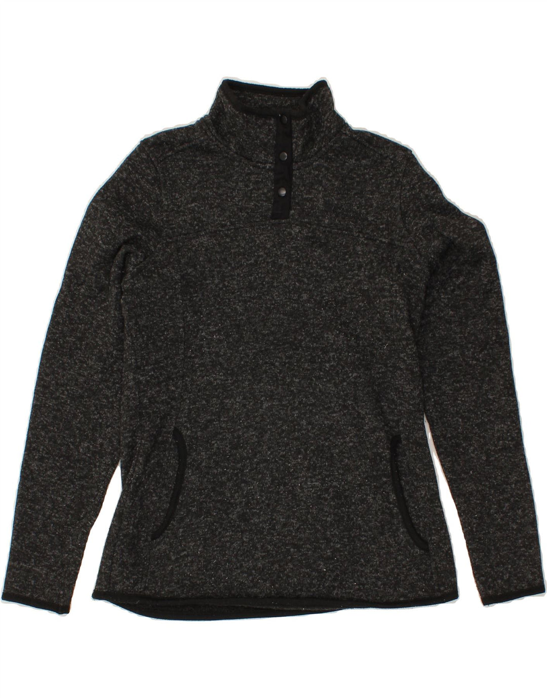 MOUNTAIN WAREHOUSE Womens Button Neck Sweatshirt Jumper UK 12 Medium Grey Vintage Mountain Warehouse and Second-Hand Mountain Warehouse from Messina Hembry 