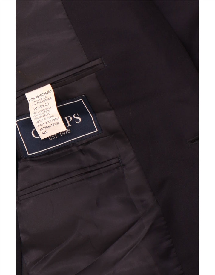 Chaps Herren Longline 2-Knopf-Blazerjacke UK 42 XL Marineblaue Wolle