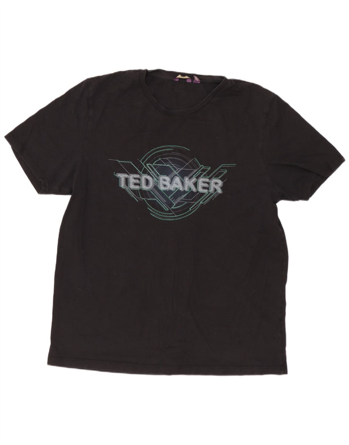 TED BAKER Herren-T-Shirt mit Grafik, Größe 6 2XL, Schwarz