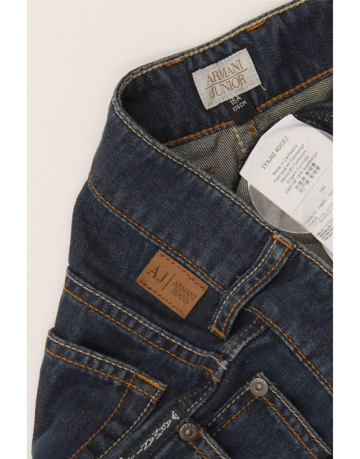 ARMANI JUNIOR Jungen Slim Jeans 15-16 Jahre W32 L33 Blaue Baumwolle