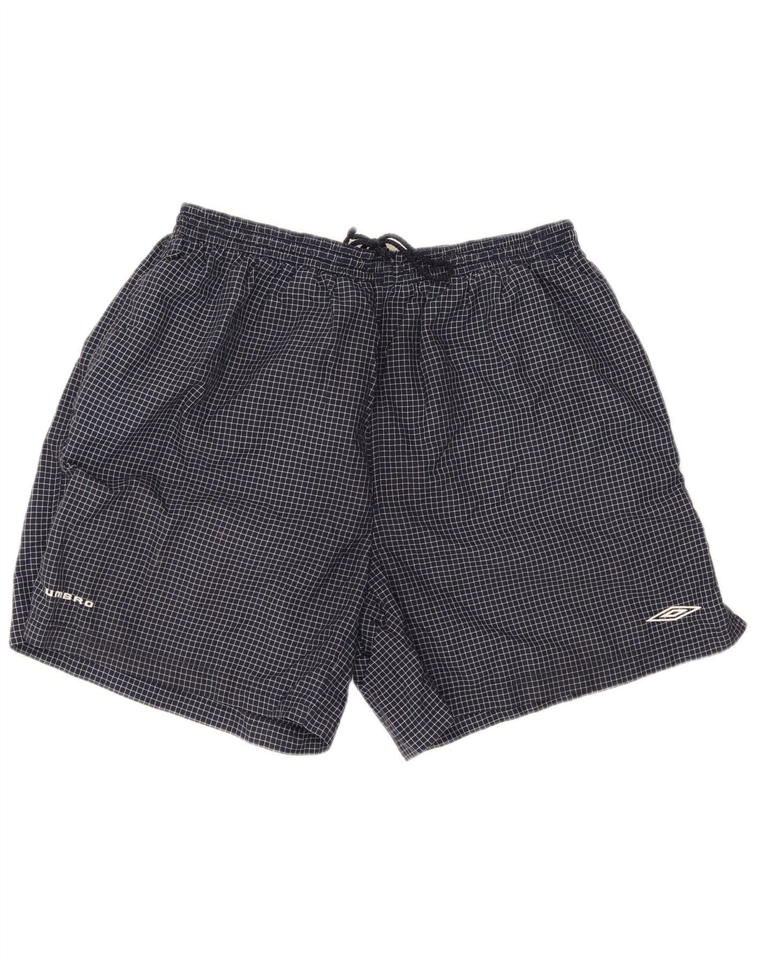 Umbro Herren Sportshorts 2XL Marineblau kariertes Nylon