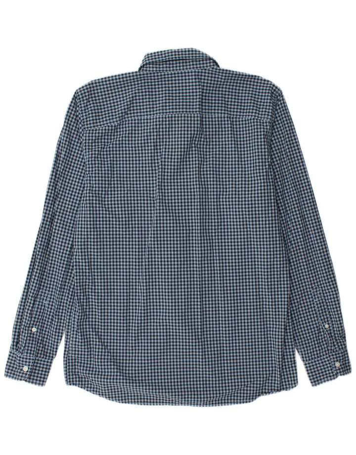 TIMBERLAND Herrenhemd aus mittelblauer Gingham-Baumwolle in Marineblau