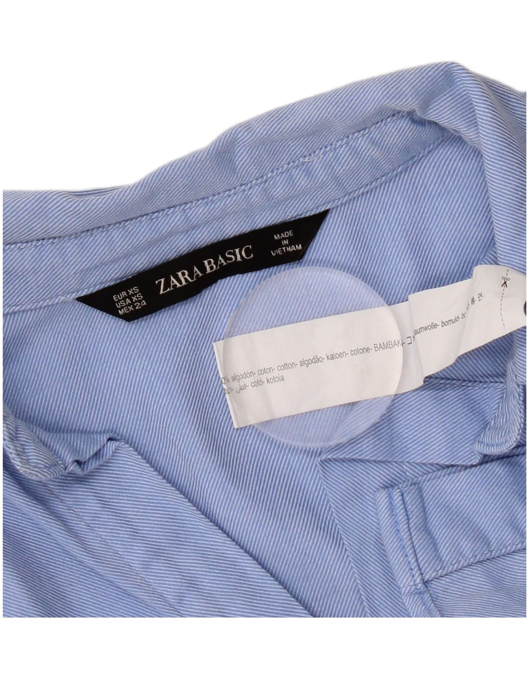 Zara Damen Übergroßes Hemd UK 6 XS Blaue Baumwolle