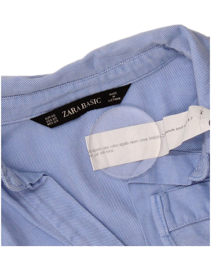 Zara Damen Übergroßes Hemd UK 6 XS Blaue Baumwolle