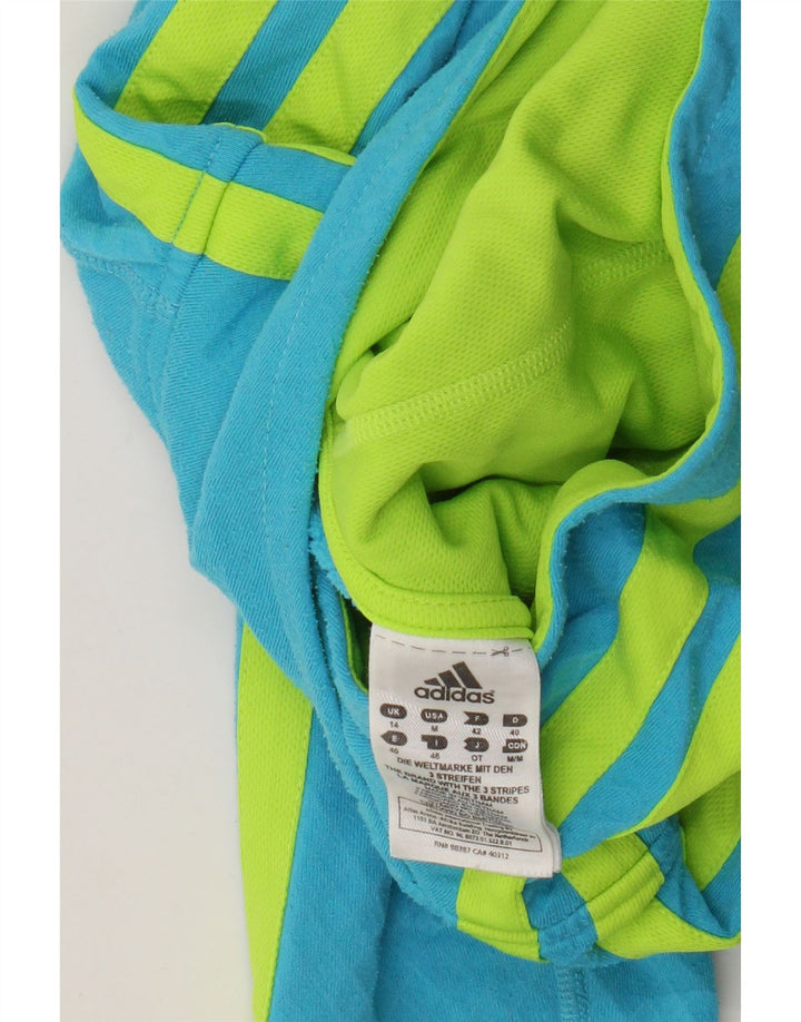 Adidas Damen Kapuzenpullover UK 14 Mittelblaues Polyester