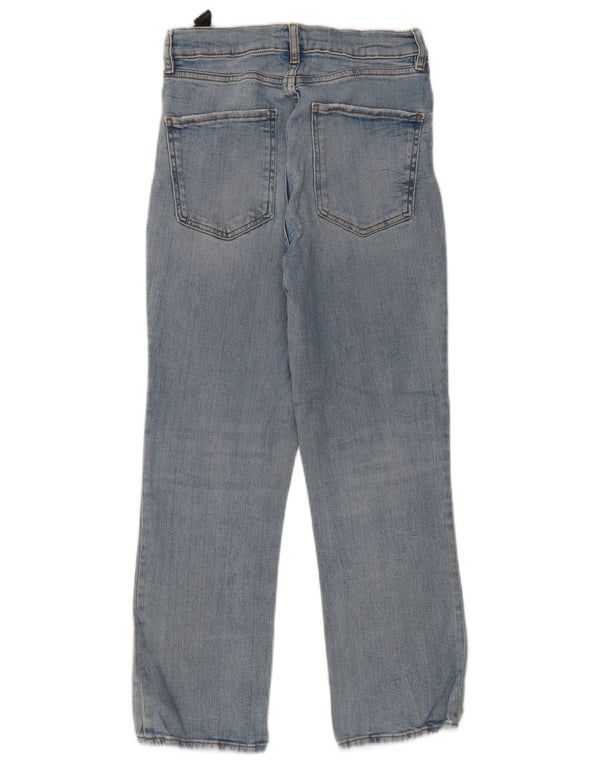 Zara Damen-Jeans mit hoher Taille, gerade, EU 36, XS, B26, L27, blaue Baumwolle