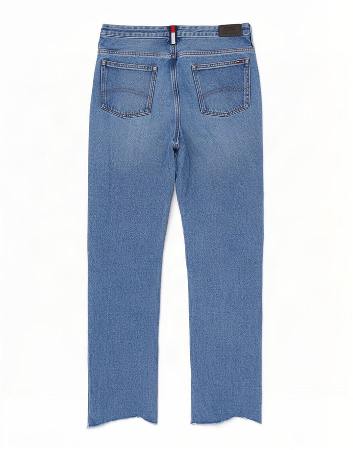 Tommy Hilfiger Damen Distressed Slim Jeans W28 L28 Blaue Baumwolle