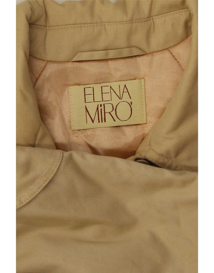 ELENA MIRO Damen Übergroßer Mantel UK 16 Large Beige Baumwolle