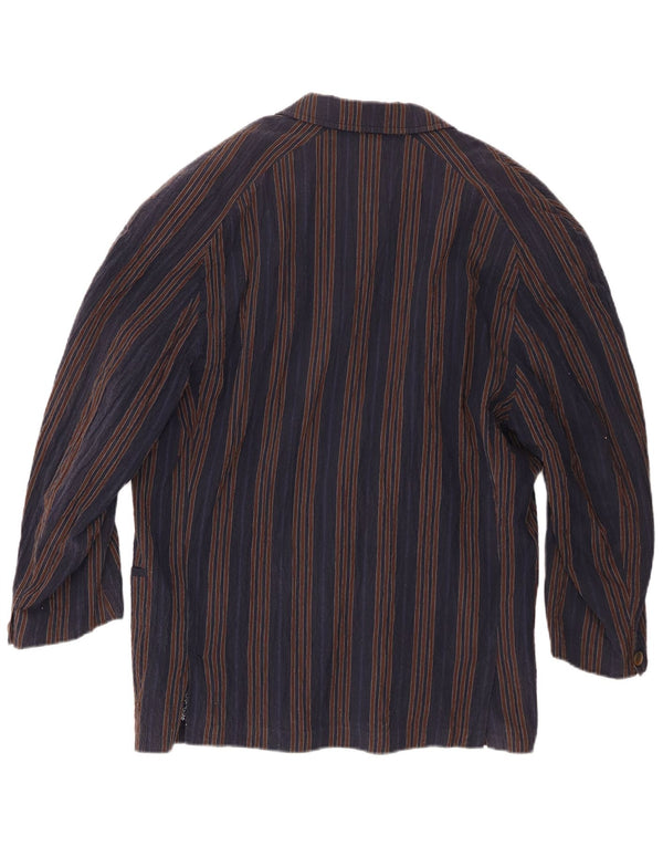 Ciao Herren-Blazer mit traditioneller Passform, IT 46, klein, Marineblau gestreift