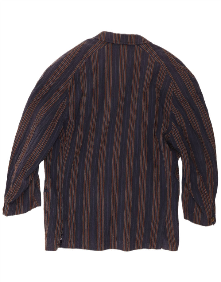 Ciao Herren-Blazer mit traditioneller Passform, IT 46, klein, Marineblau gestreift