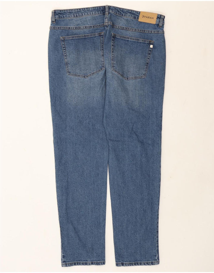 Farah Damen Slim Jeans W36 L32 Blaue Baumwolle
