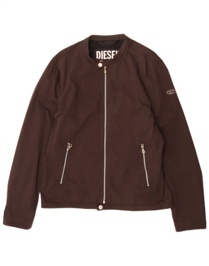 Diesel Herren Bomberjacke UK 40 Großes braunes Nylon