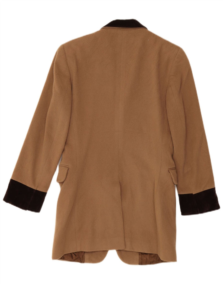 Al Duca D'Aosta Damen Longline 4-Knopf-Blazerjacke IT 40 Small Brown