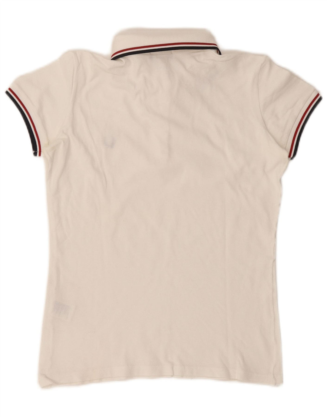 Fred Perry Damen Poloshirt UK 14 Mittelweiße Baumwolle