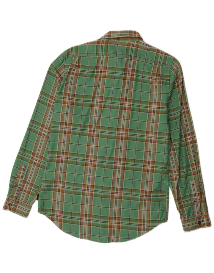 PAUL SMITH Herren-Flanellhemd mit maßgeschneiderter Passform, klein, grün kariert, Baumwolle
