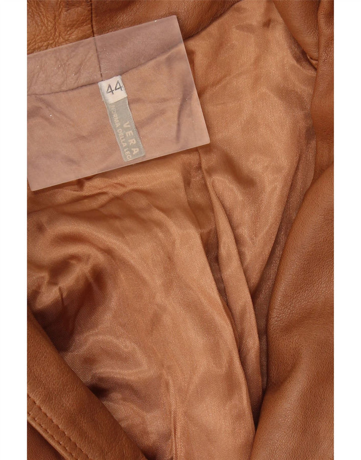 VINTAGE Herren Militärlederjacke UK 44 2XL Braunes Leder