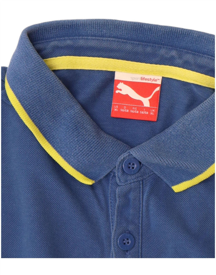 Puma Herren Poloshirt XL Blau Baumwolle