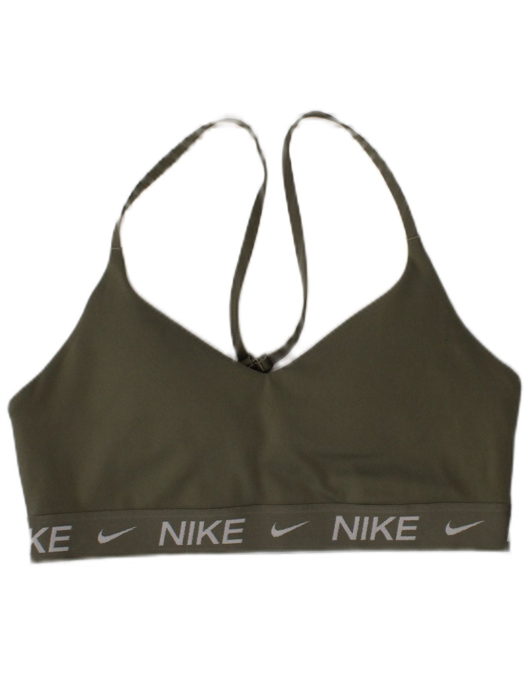 Nike Damen Graphic Sport-BH-Oberteil, klein, Khaki, Polyester, Sport