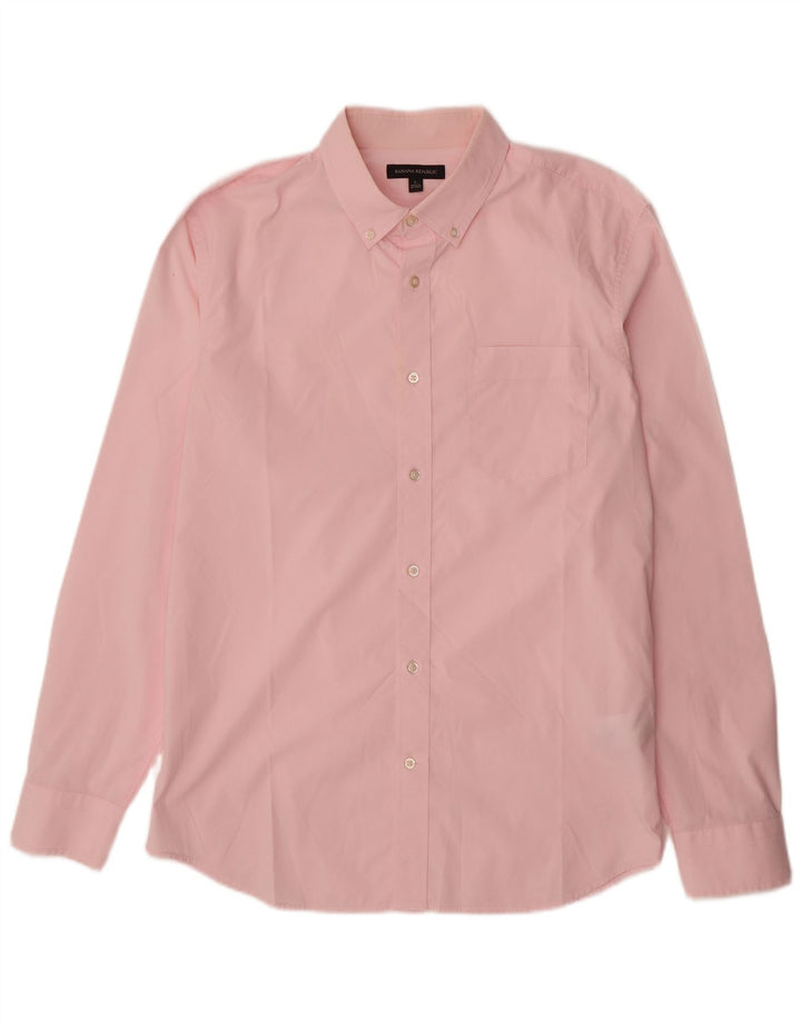 Banana Republic Herren-Hemd, groß, rosa, Baumwolle