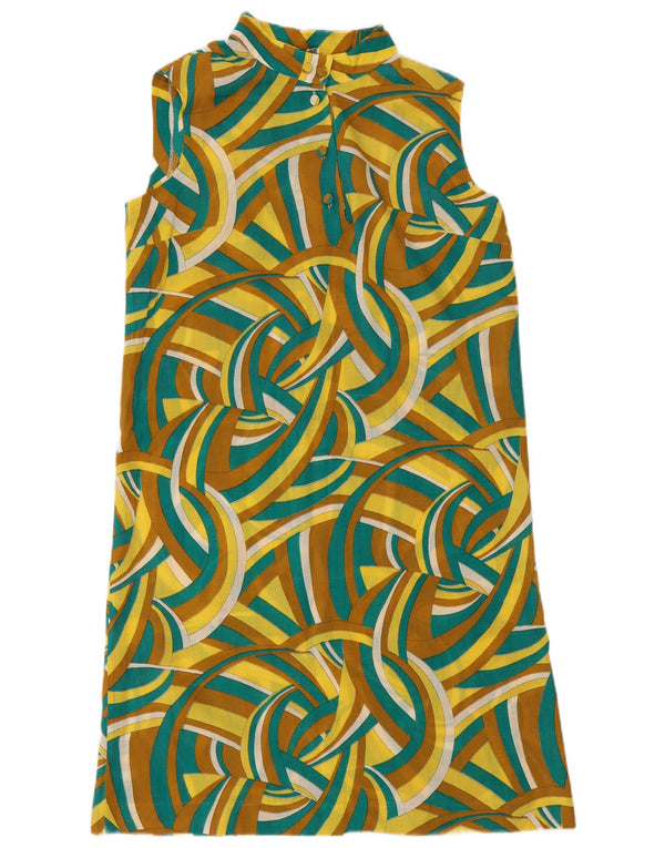 Vintage Damen Ärmelloses Etuikleid IT 48 XL Mehrfarbig Geometrisch