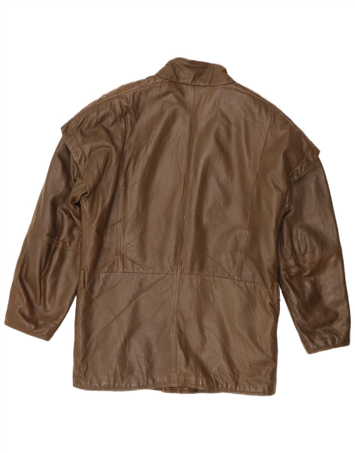 Vintage Herren Lederjacke IT 52 XL Khaki