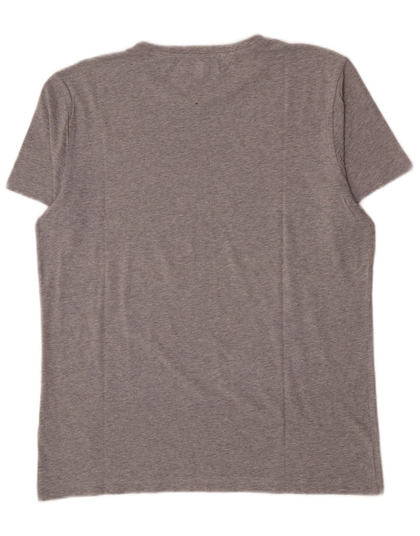 Tommy Hilfiger Herren T-Shirt Top Large Grau Baumwolle