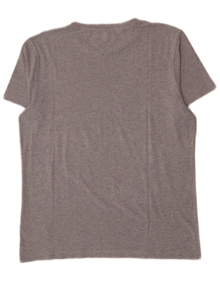 Tommy Hilfiger Herren T-Shirt Top Large Grau Baumwolle