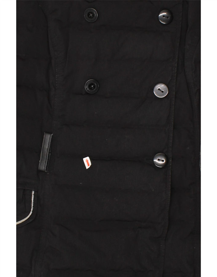 PEUTEREY Womens Double Breasted Padded Coat IT 46 Large Black Polyamide Vintage PEUTEREY and Second-Hand PEUTEREY from Messina Hembry 