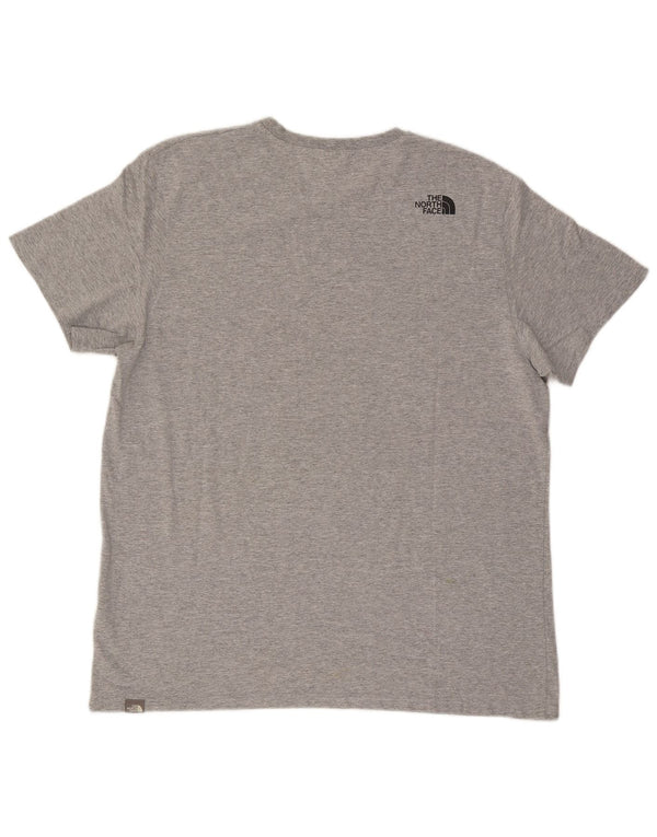 The North Face Herren-T-Shirt-Oberteil XL aus grau gefleckter Baumwolle