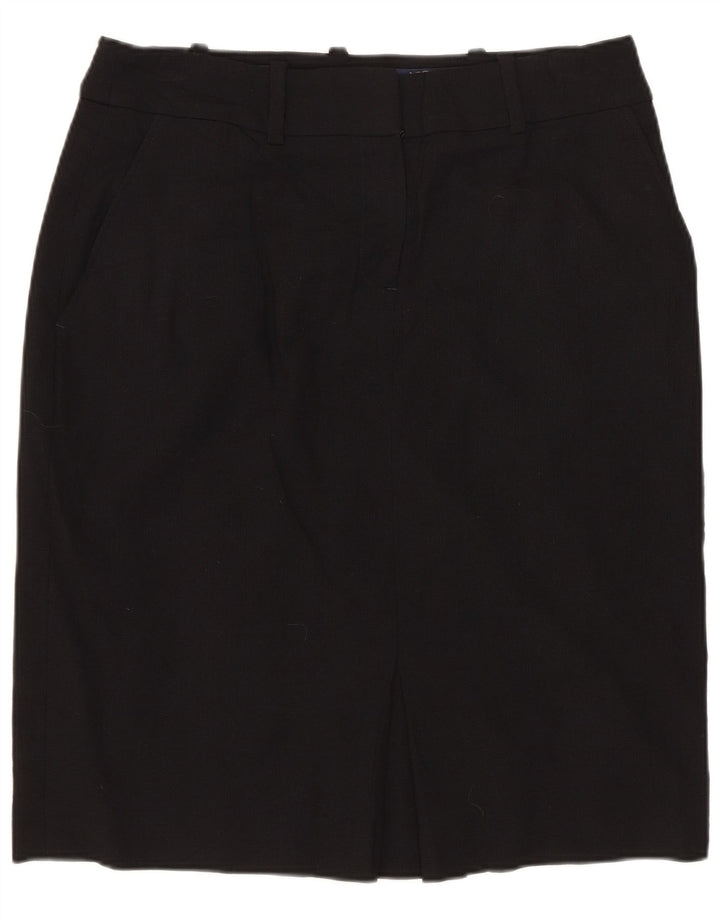 BROOKS BROTHERS Gerader Damenrock US 4 Medium W30 Schwarze Wolle