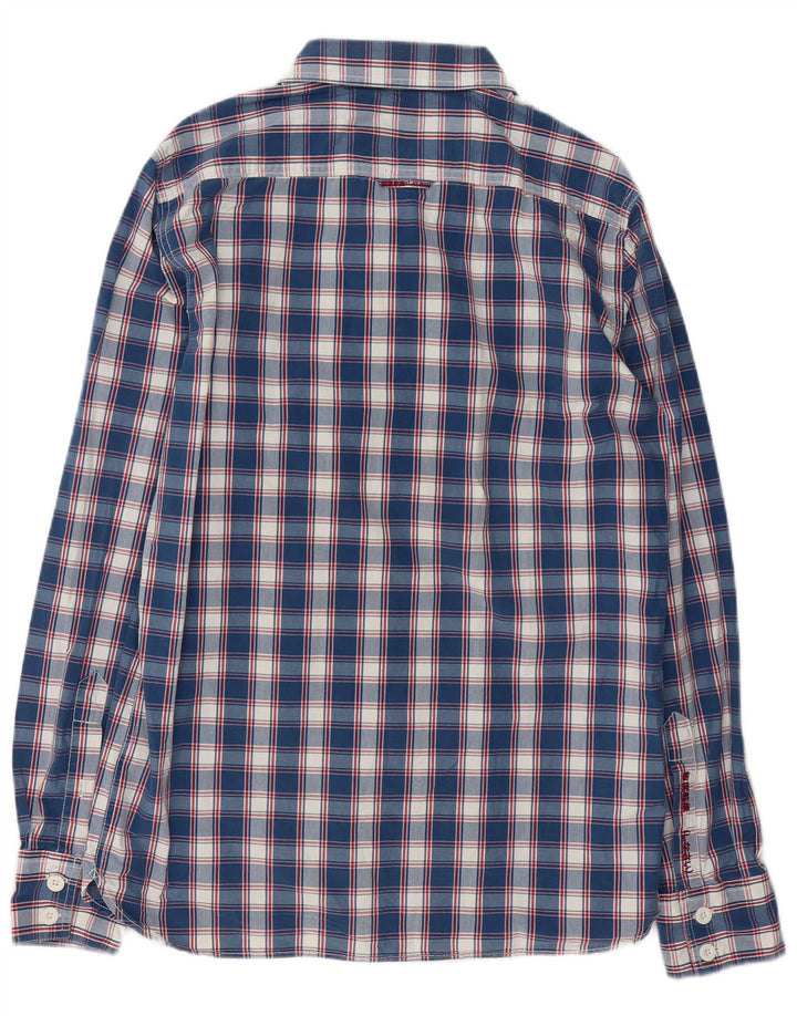 Superdry Herrenhemd aus Baumwolle, groß, blau kariert